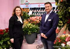 Saskia Bakker and Co Overduin of HilverdaFlorist with their Cheeky series. They introduced their Garvinea Cheeky series, which has the same growing characteristics as the other Garvinea's only this plant is more compact and produces a larger number of small flowers.